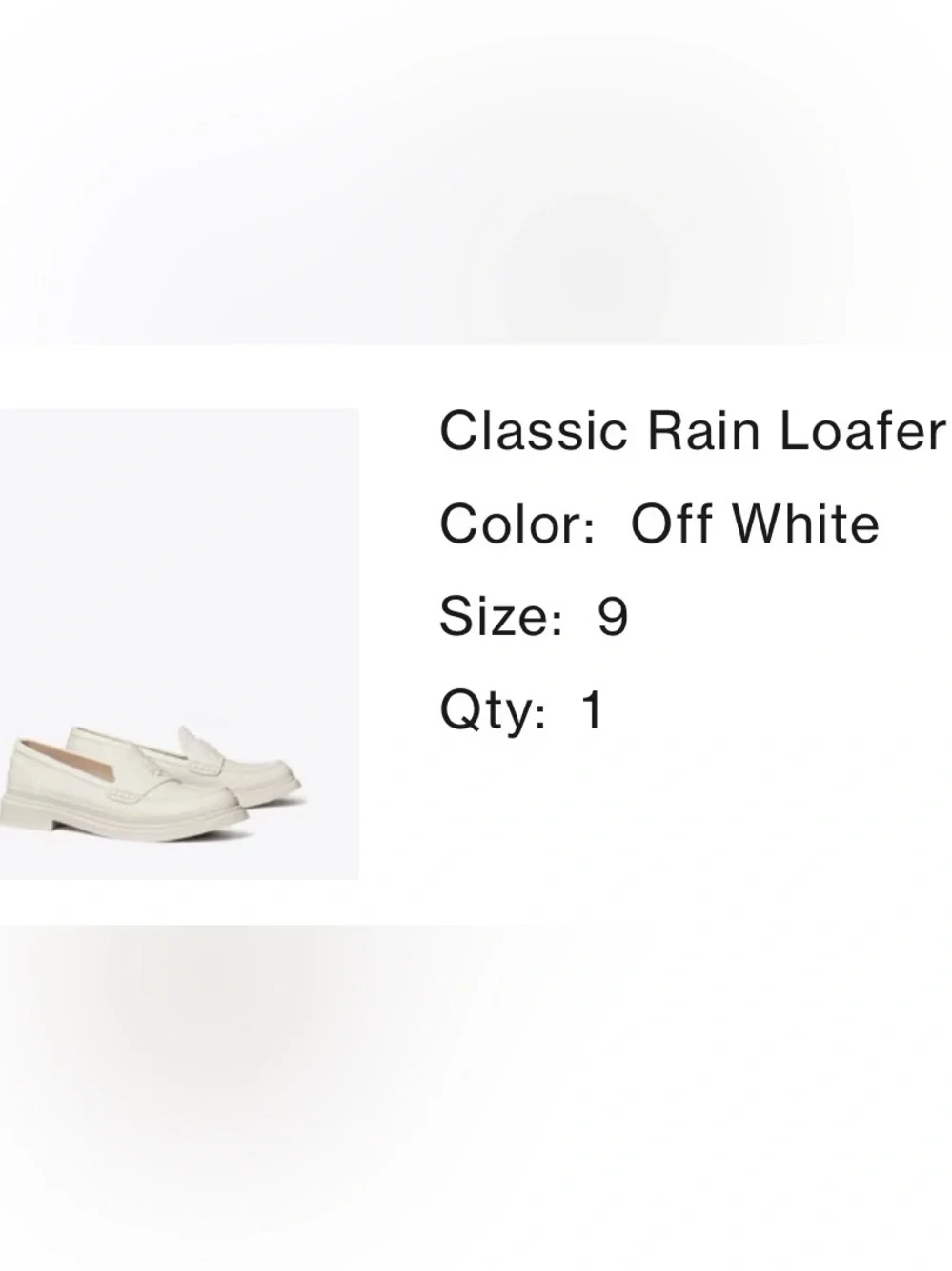 Tory Burch off-white water proof loafers